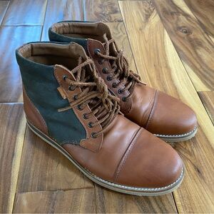 Hari Mari Men’s Two Tone Mahagony Leather Porter Boot Size 10